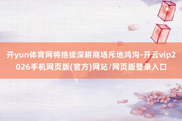 开yun体育网将络续深耕商场斥地鸿沟-开云vip2026手机网页版(官方)网站/网页版登录入口