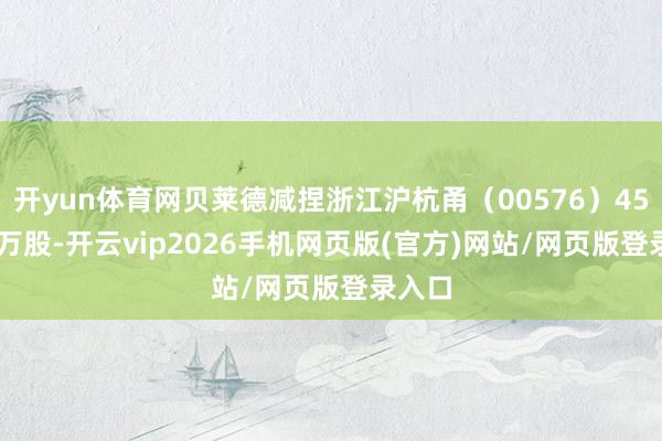 开yun体育网贝莱德减捏浙江沪杭甬（00576）45.622万股-开云vip2026手机网页版(官方)网站/网页版登录入口